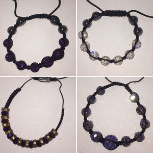 EUC Adjustable Rhinestone Bracelet Set